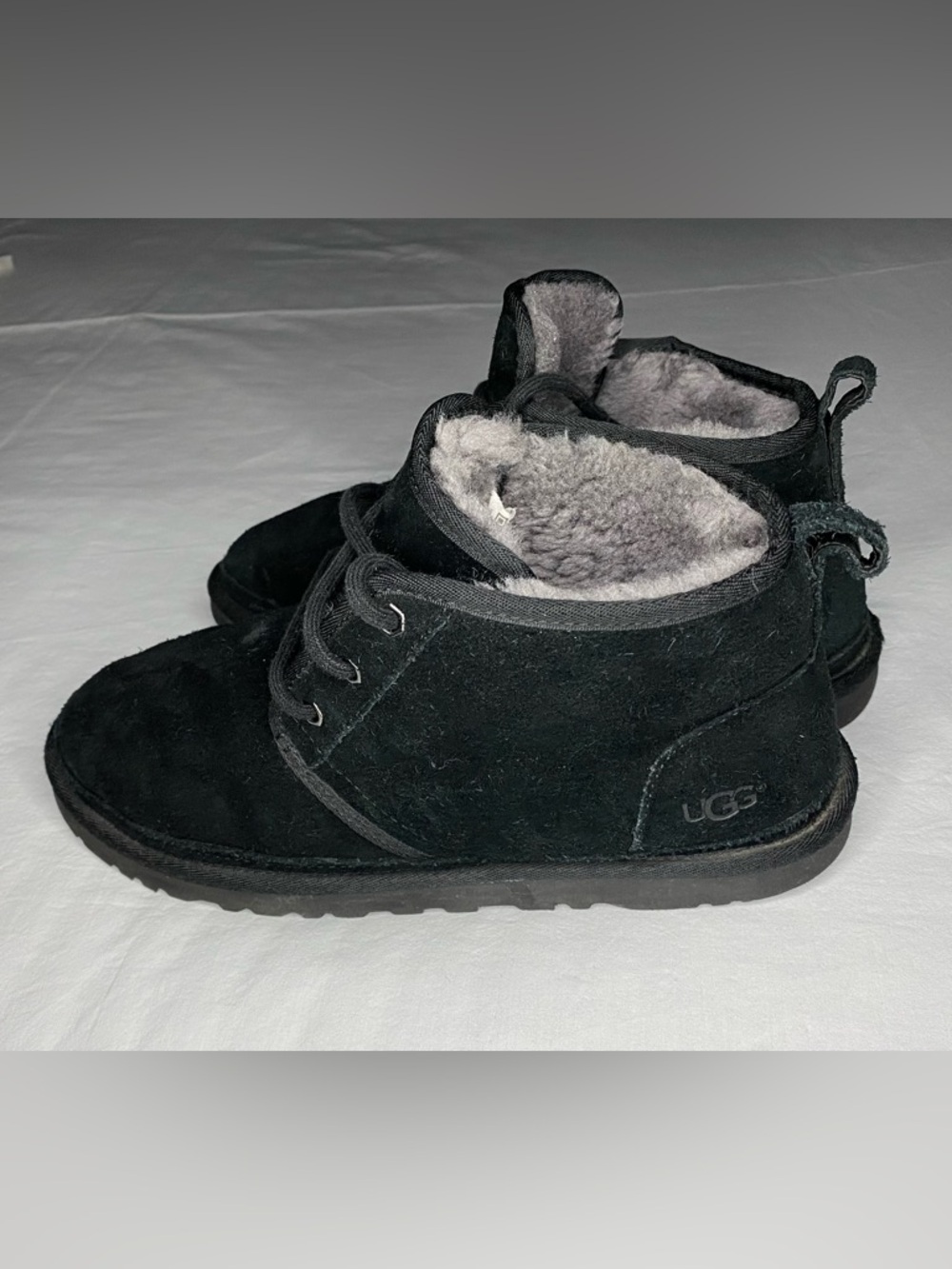 UGG Neumel Chukka Black Suede Lined Men's Shoes US 9 UK 8 EU 42